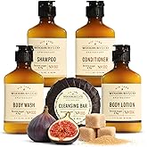 WOODBURY & CO Travel Size Shampoo Conditioner Body Wash Lotion & Soap (150 PK, 1.7 oz each), Guest Bathroom Essentials Toiletries Airbnb Bulk Mini Sets Hygiene Kits Paraben Free Air Bnb Toiletry