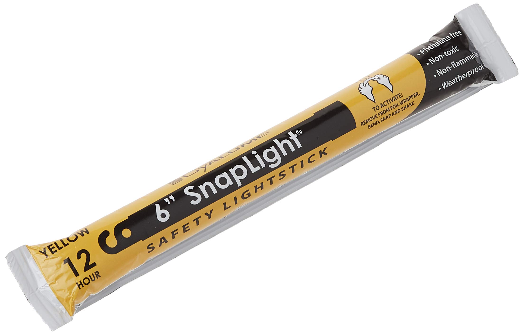 Cyalume Yellow Emergency Glow Sticks - Premium 6