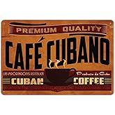 Ylens Premium Quality Cuban Coffee Vintage Metal Sign Garage Signs for Men Home Decor tin Art Decor,8x12 Inches