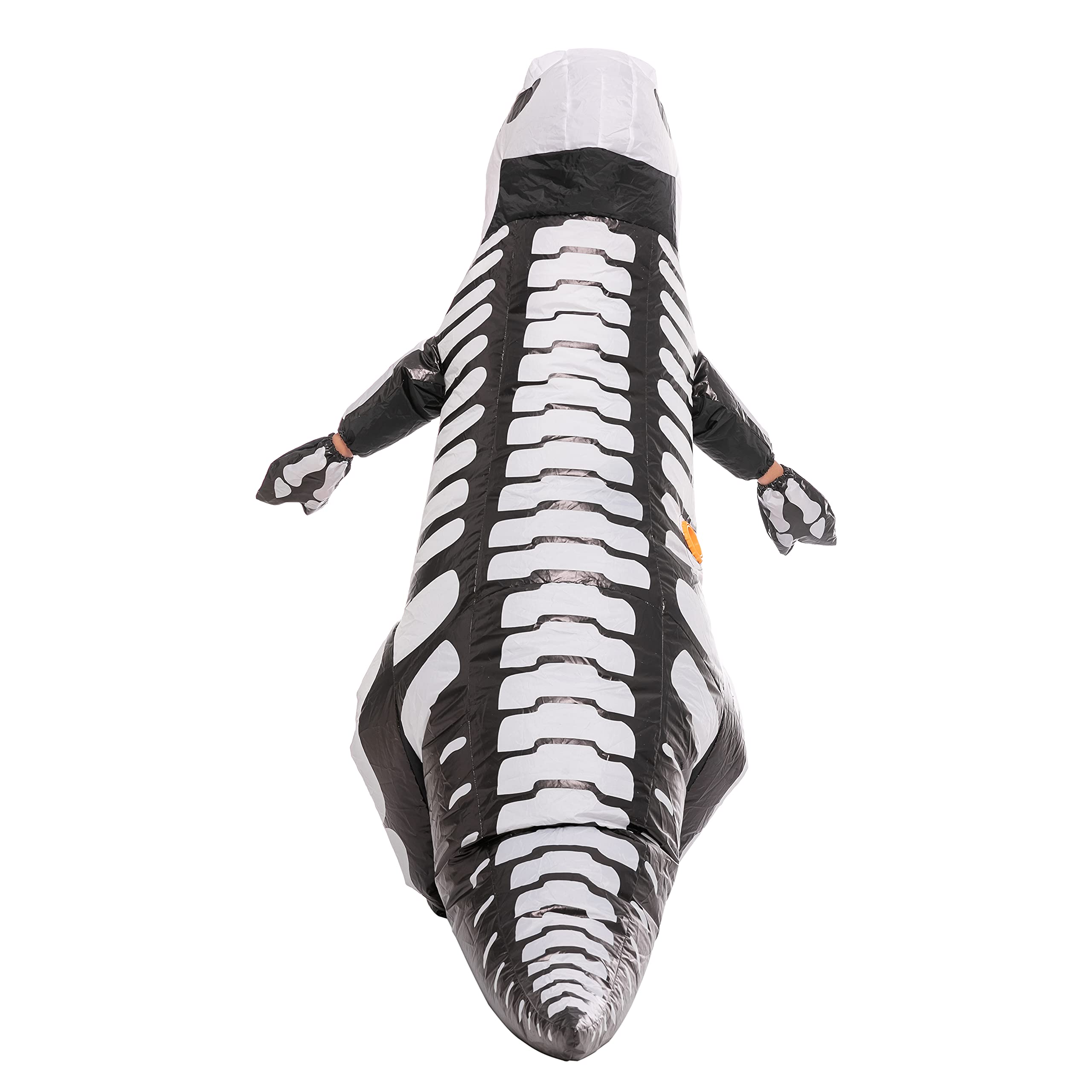 Spooktacular Creations Kids Skeleton Dinosaur Inflatable Costume, LED Light Eyes Skeleton Dinosaur Costume, Full Body T-Rex Blow Up for Halloween Dress Up Parties