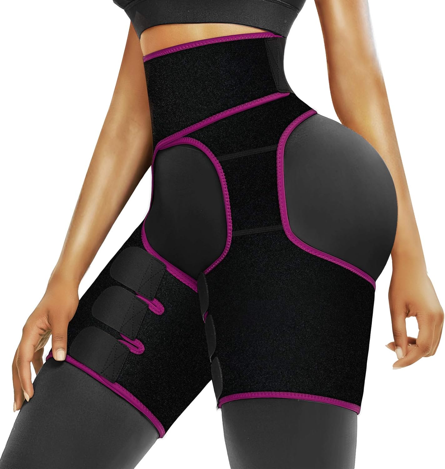 Waist and Thigh Trainer Butt Lifter Neoprene Hip Raise Thigh Slimmer Sweat Trimmer Plus Size Women and Men Workout: Clothing