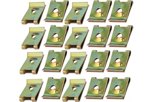 uxcell uxcell20pcs Spring Steel Speed Fastener U Nut Brass Tone for M4 / ST4.0 Screw Bolt