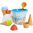Toyland® Bluey & Bingo 14 Piece Bucket & Scoop Set with Ice Cream Cones - Sand & Water Play Sandbox - Beach Toys
