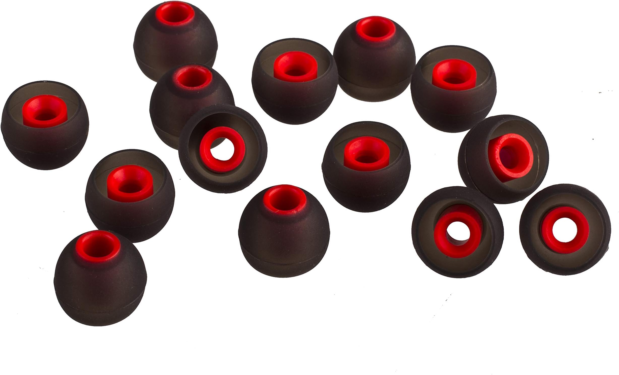 XCESSOR (M) 7 Pairs (14 Pieces) of Silicone Replacement In Ear Earphone Medium Size Earbuds. Replacement Ear Tips for Popular In-Ear Headphones. Black/Red