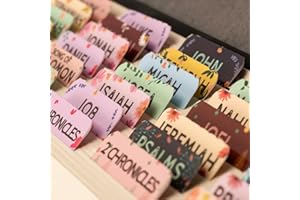 Lumintutu Laminated Bible Tabs, Large Print Bible Study Journaling Supplies, Christian Gift for Women and Men, Index Tabs for Old and New Testament, She Reads Truth Bible (Pastel Bloom)