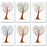 BEST PAPER GREETINGS Blank Heart Shaped Tree Greeting Cards - Thank You Cards with Envelopes - All-Occasion Stationery - Staff Appreciation & You Are Loved Notes - 4 x 6 in, 48 Count, Assorted Colors