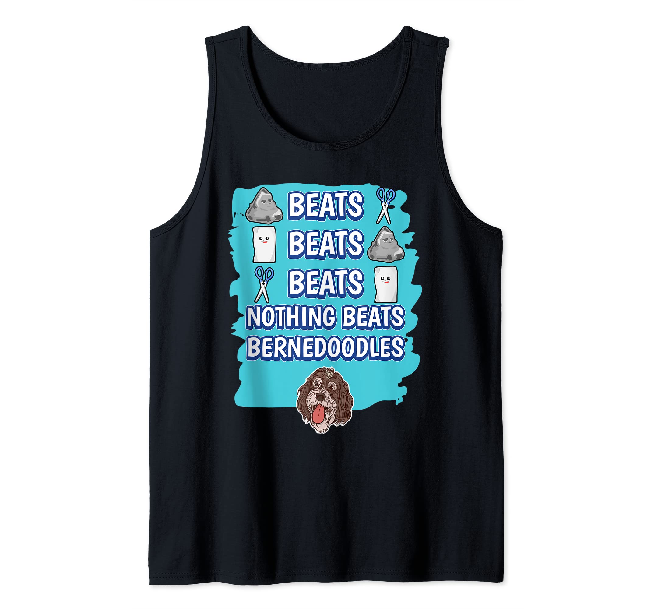 Nothing Beats Bernedoodles Rock Paper Scissors Bernedoodle Tank Top