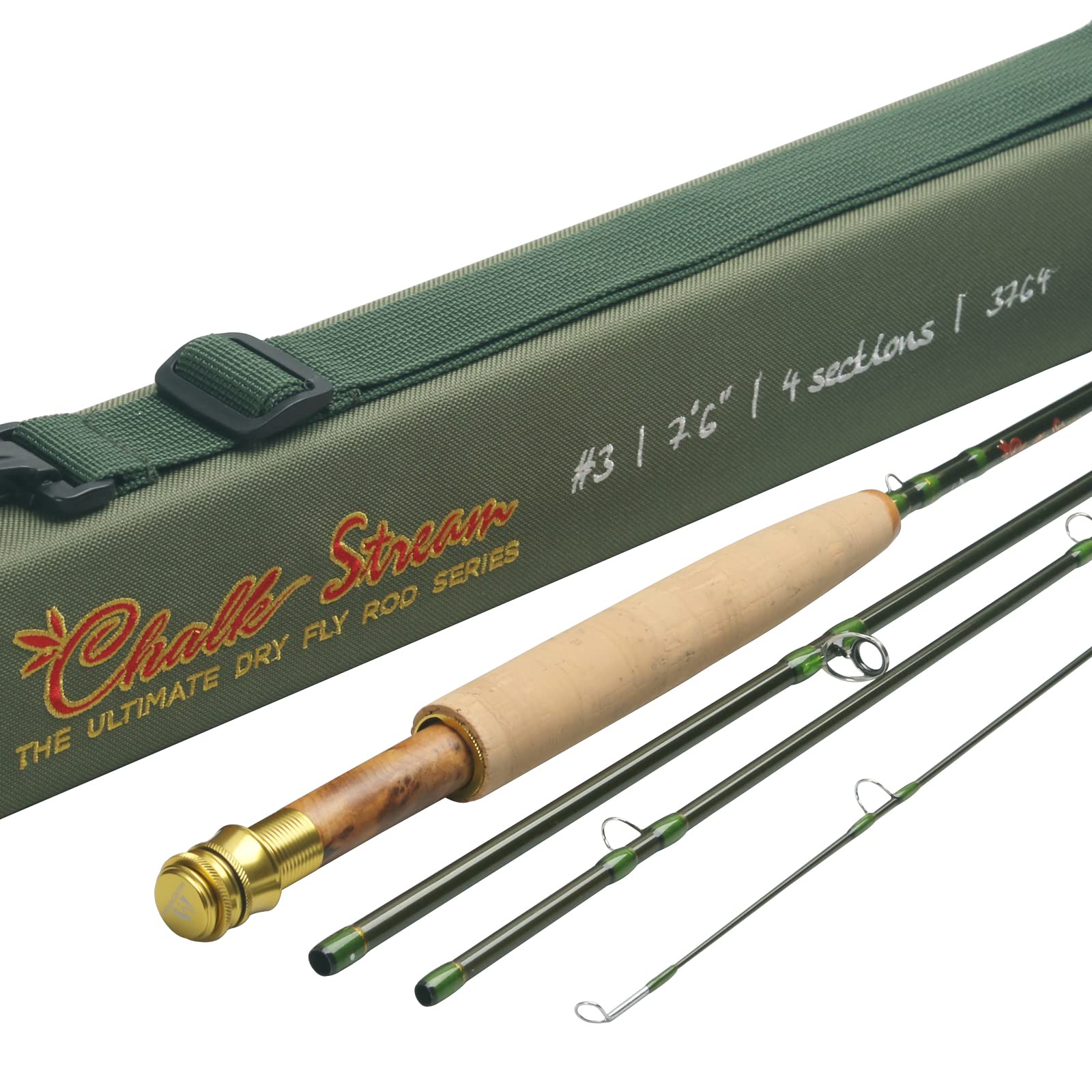 Maxcatch Chalk Stream Fly Fishing Rod 40T Graphite Fast Action Ultimate Dry Fly Rod 2/3wt (7'6'' 3wt 4sec)