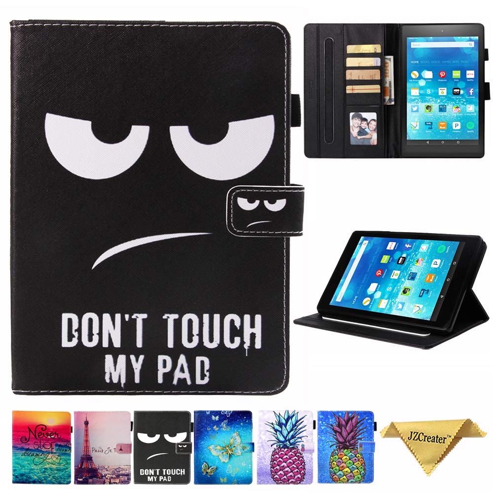 Kindle fire HD 8 Case (2018 2017 2016 Version, 8th/7th/6th Gen), Not Fit HD 8 2020 Tablet,JZCreater Slim Leather Standing Case Cover with Auto Wake/Sleep, Don't Touch Me