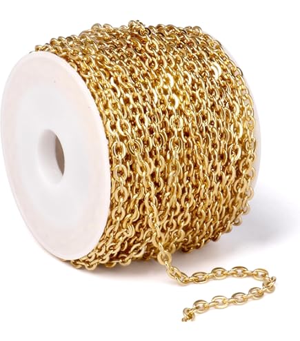 33feet Silver Plated Chain Link Cable Necklace With 20 Lobster Clasps And 40 Jump Rings, Stainless Steel Chains For DIY Jewelry Chain Making (1.5mm) On