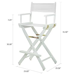 Casual Home Director's Chair ,White Frame/White