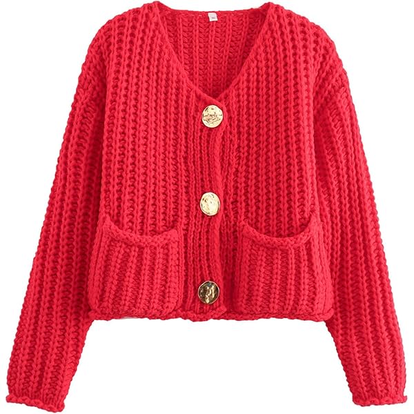 【AMOMENT】CROP BUTTON CARDIGAN SET AMOMENTO CROP BUTTON CARDIGAN SET - RED | Garmentory