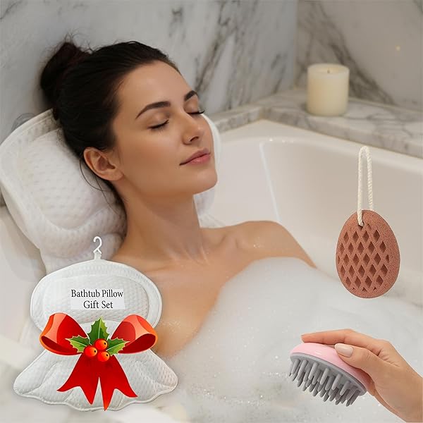 Amazon.com : Jetec Inflatable Bath Pillow for Tub Non Slip Bathtub