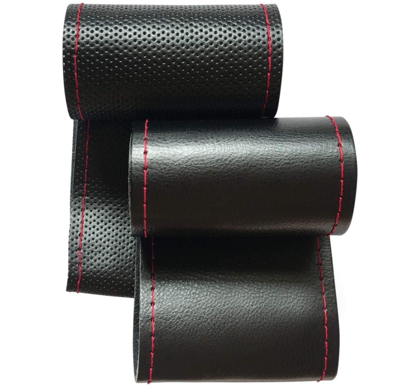 37-38cm for Car DIY Handmade Self-knitting Soft Leather Punched Steering Wheel Cover Kit with Needles and Threads