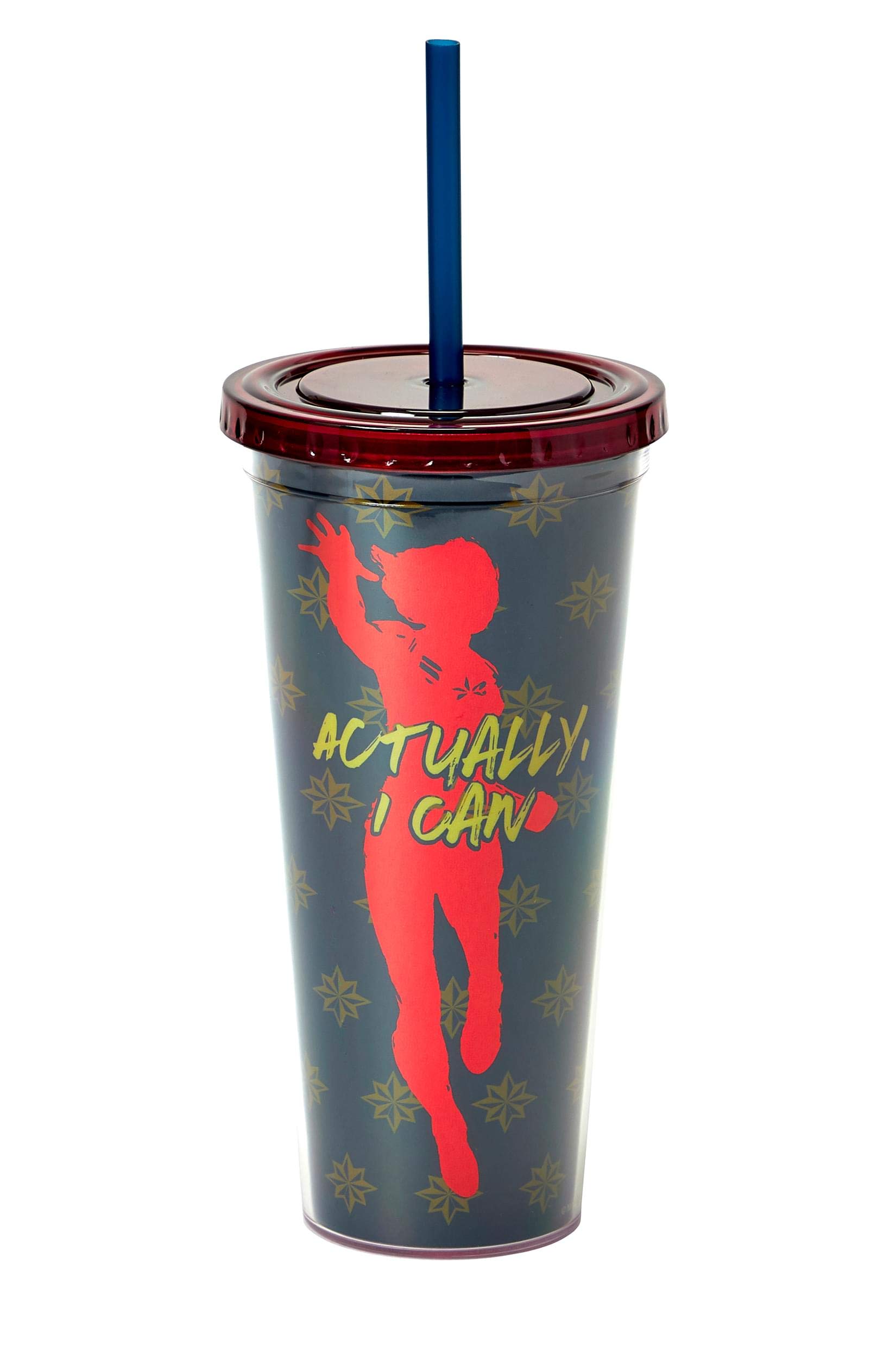 Marvel Captain Actually I Can 16-Oz PVC Tumbler w/ Lid and Straw
