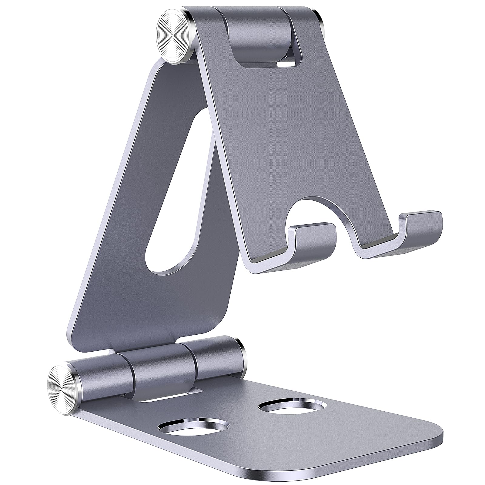 Simpeak Tablet Stand, Dual Foldable Aluminum Holder Universal Phone Stand Holder Compatible with iPhone iPad and All 4-10 inch Devices