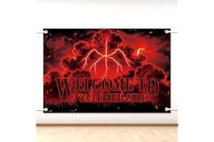 SAVITA Welcome to The Other Side Backdrop, 150x100cm/5x3ft Spooky Upside Down Theme Banner Backdrop for Birthday Halloween Pa