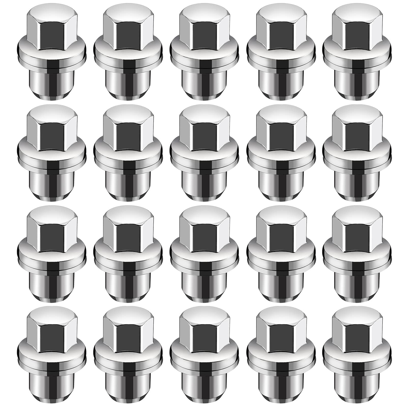 eSynic Wheel Nuts Set Professional 20Pcs Full Steel Alloy Wheel Lug Nuts RRD500510 Perfect for Range Rover Sport (2005-2013) Land Rover Discovery 3&4 (2004-2014) Range Rover L322 (2006-2012)