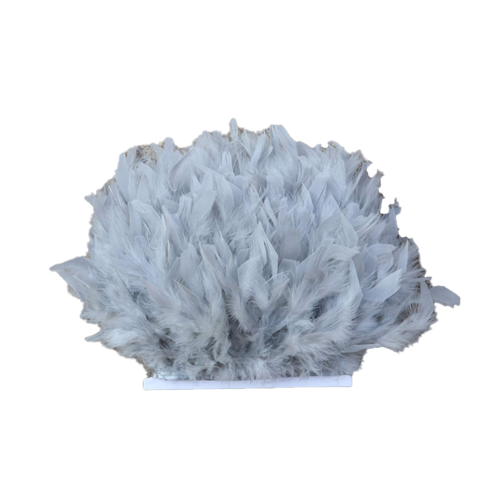 Selene 43 Colours 2 Meters Quality Natural Feather Trimming Fringe for Millinery Craft Dress Making (#16-Dark Grey)