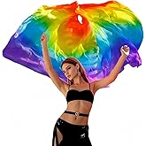 Tefrica Women's Hand Made Chinese Real Silk Belly Dance Veils Gradient Colors 250 * 114cm
