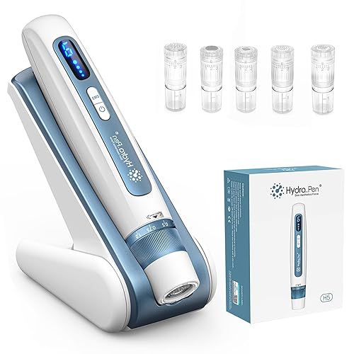 Hydra.Pen H5 Microneedling Pen, EMS Microcurrent + Automatic Application of Serum + Microneedling 3 in 1 Skin Care Tool for Skin Care, Wrinkles, Scars and Hair Loss, Gifts for Women/Men, Blue