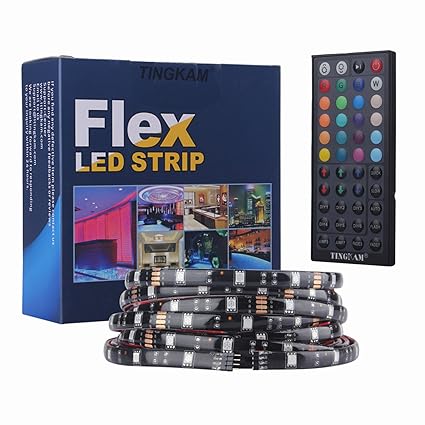 Tingkam@ 5050 SMD 5m 16.4ft RGB 150 LED Streifen Stripe Licht Lichtband Lichtstreifen Set Kit wasserdichtes IP44 in Schwarz P