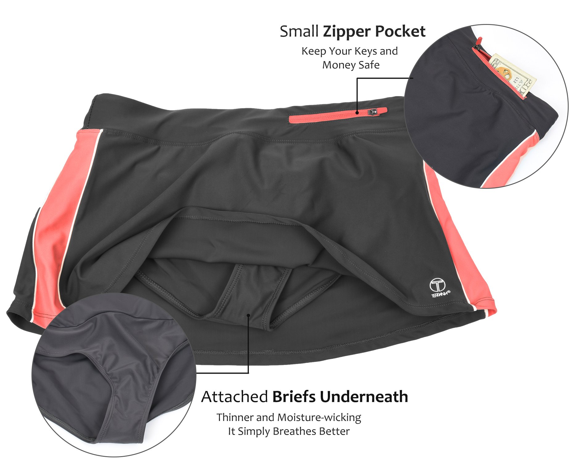 Terrania Women\'s Tankini Swimsuits Two Piece Bathing Suits Set, Built-in Bra, Red, XX-Large