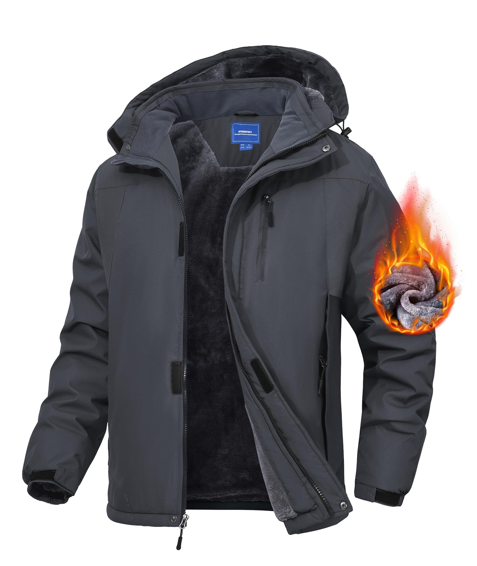 Zoofly Mens Winter Jackets Water Resistant Ripstop