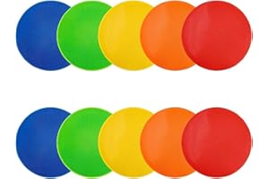 9 Inch Poly Spot Markers for Agility Training, 10 Pcs Soft Silicone Floor Dots, Non-Slip Rubber Agility Dots, Flat Field Cone