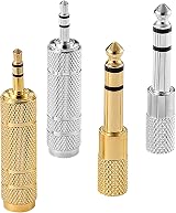BEHAHAI 6.35mm to 3.5mm Headphone Adapter 4 Pack Gold/Silver Plated view 2