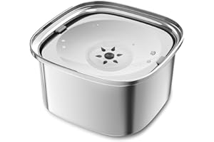 Decflow 3L Dog Water Bowl Stainless Steel Slow Drinking Dog Bowl with Lid, No Spill Water Bowl for Large Dogs Splash Proof Vehicle Carried Travel Pet Water Bowl Dispenser for Messy Drinkers