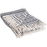 DII Global Diamond Stripe Woven Throw, 50x60-Inch, Navy