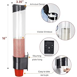 IWNTWY Cup Dispenser, Wall Mount Water Cooler Cup