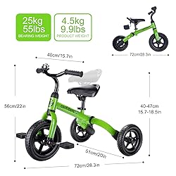 YGJT 3 in 1 Tricycle for Toddlers Age 2-5 Years