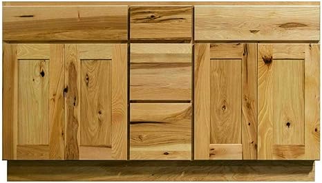 Amazon Com Ck Cabinetry 60 Hickory Bathroom Vanity Rustic Country Bathroom Furniture Cabinets 60 Inch Double Sink Base Vanities Kitchen Dining