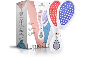 LumaGlow Red & Blue LED Light Therapy by Project E Beauty | Anti-Aging & Anti-Acne | Fine Lines & Wrinkles Scars | FDA-Cleared Handheld Device for Spa & Home Use