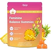 Shytrouy Premium Feminine Balance Gummies for Women, Vaginal Probiotics - pH Balance & Immune Defense Support for Feminine Health, Hawaiian Pineapple Flavor - 60 Count
