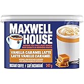 Maxwell House Vanilla Caramel Latte Instant Coffee Beverage Mix, 247 g Canister
