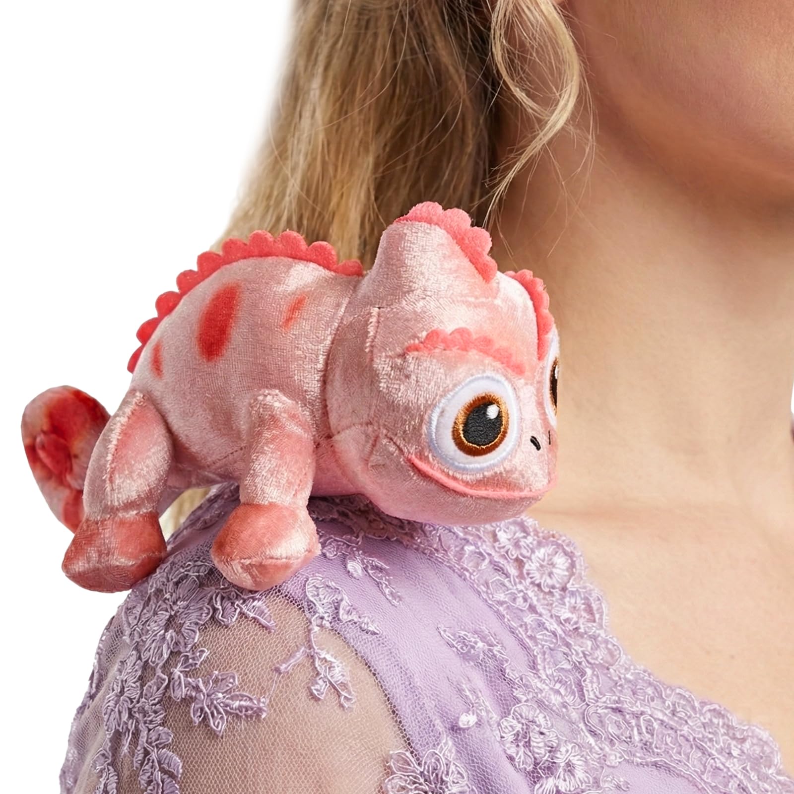 Pascal Plush Shoulder Magnet, 6.3 In Cute and Soft Halloween Simulation Chameleon Plush Toy, Magnet Pascal Shoulder Accessory, Princess Friend, Gift for Teens, Dress Up Cosplay(Pink)