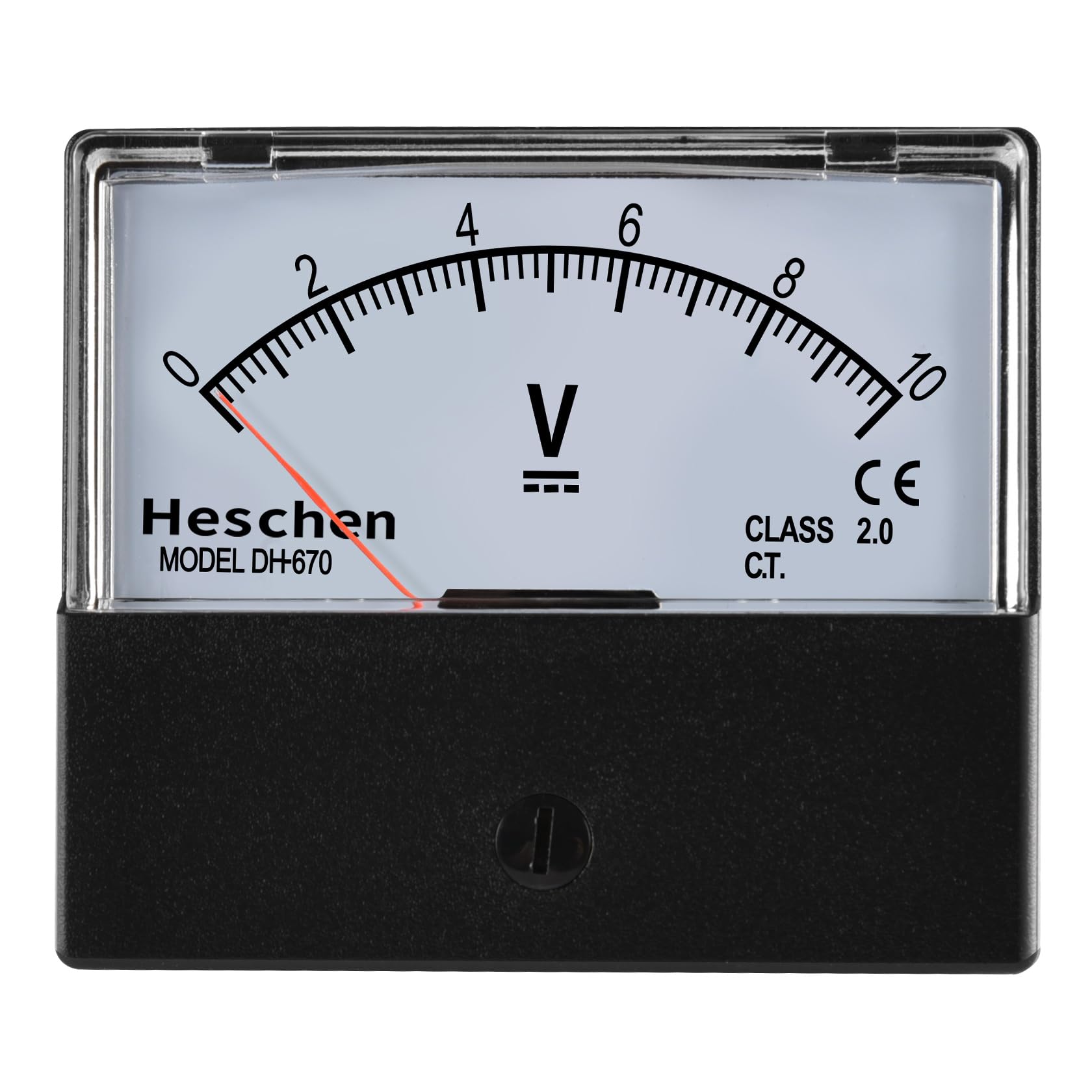 Heschen Rectangular Voltmeter Analogue Panel Volt Voltage Meter DH-670 DC 0-10V Class 2.0