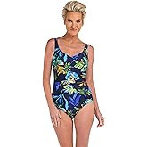 Maxine of Hollywood Womens Side Shirred Girl Leg One Piece Swimsuit