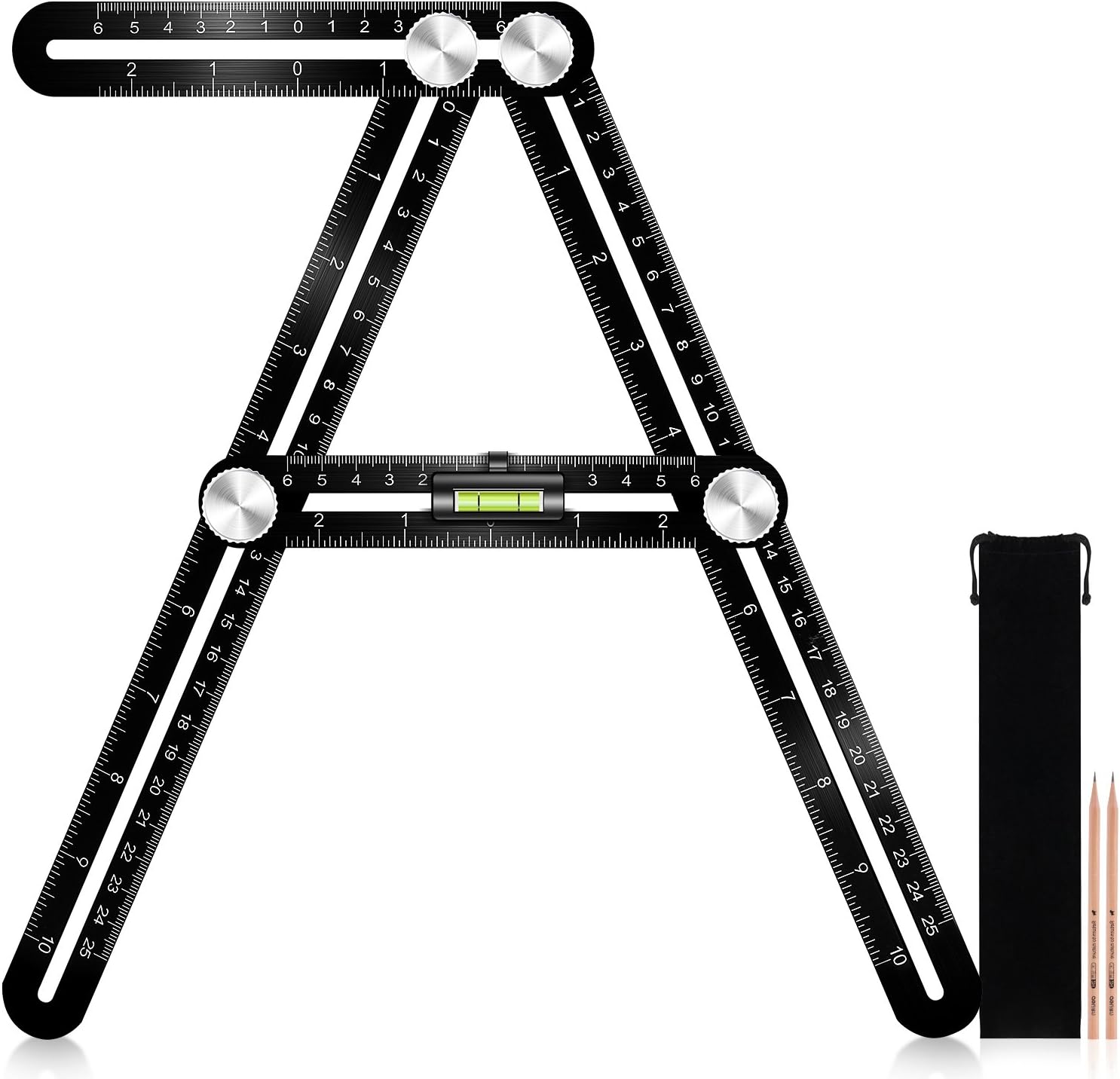 Template Tool Multi Angle Measuring Ruler General Measurement Tool Universal Upgraded Aluminum Alloy Angularizer Ruler for Craftsman Builder Carpenter Architect