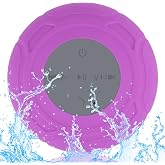 LUKADER Waterproof Bluetooth Shower Speaker Portable Wireless Water-Resistant Speaker Suction Cup,Built-in Mic Gifts for Kids Speakerphone Bathroom Kitchen - Purple
