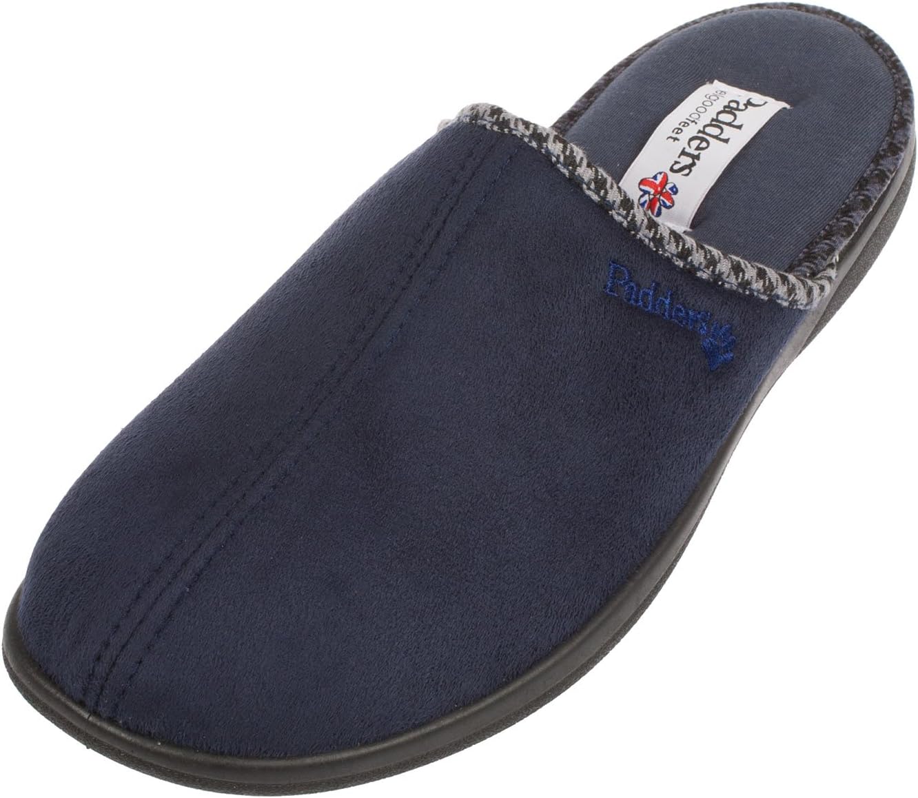 PaddersLuke Wide Fitting Mens Memory Foam Mule Open Back Slippers