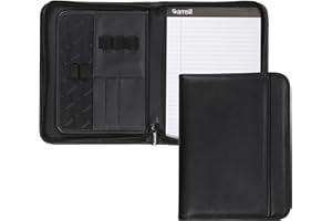 Samsill Professional Portfolio with Zippered Closure, Junior Size, 7 inch x 10 inch Writing Pad, Interior Pocket Fits 10.1 In