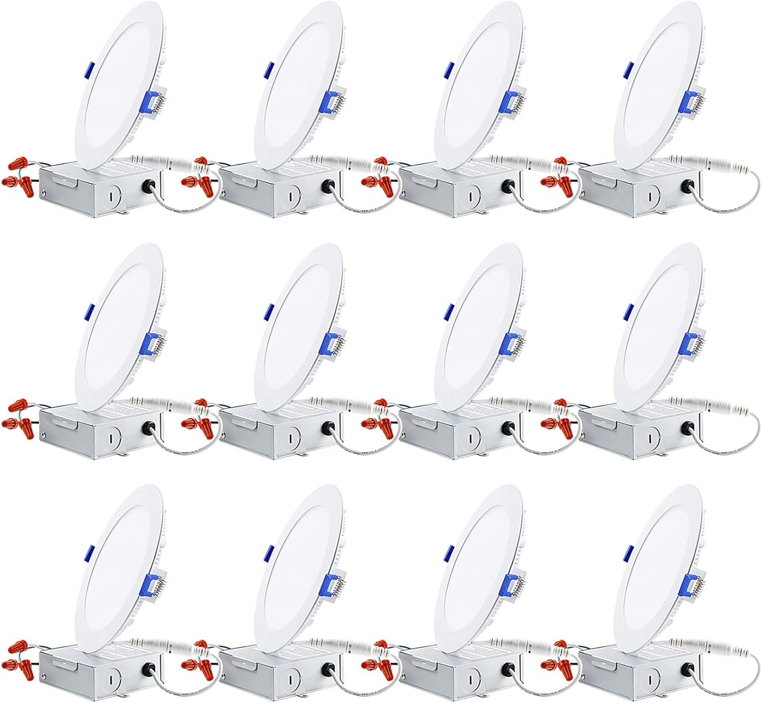 Industrial Electrical Torchstar Essential Series 12 Pack 13 5w 6 Inch Slim Led Panel Downlight With J Box White Etl Energy Star Listed Dimmable 1000lm Ultra Thin Led Recessed Light 2700k Soft White Lighting Components