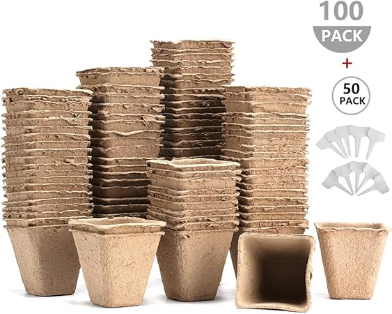 AIXMEET Semilleros Biodegradables, 100pcs 8cm Macetas para Flores ...