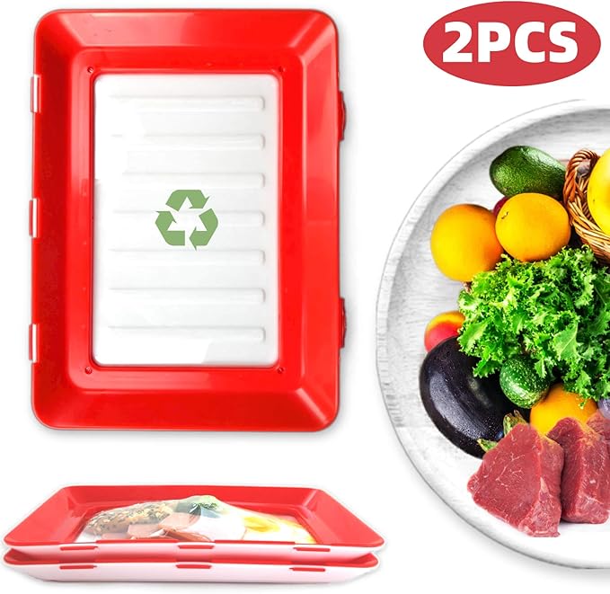 Food Preservation Tray Storage，Elastic Fresh Reusable Stackable Clever