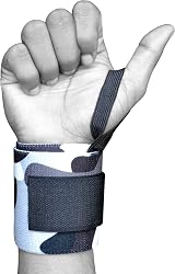 AQF Power Wrist Wraps Pair Grey Camo One Size Fits All view 8