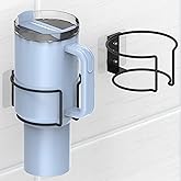 2PACK Wall Mounted Stanley Cup Organizer,Self Adhesive or Drilling Tumbler Holder for Stanley 30/40 oz